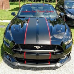FOR Ford Mustang Twin Graphic Decal 10 INCH Vinyl 36 FEET + RED 1/2″ Pinstripe