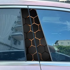 2X Graffiti Daisy Flowers Auto B Pillar Waterproof Cover Car Doors Pillar Decals