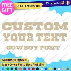 Sticker Vinyl Regular Custom Text Name Cowboy Fonts Lettering Die Cut Decals 651