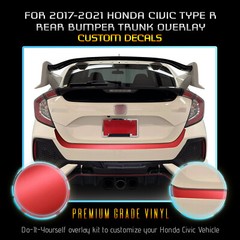 For 2017+ Civic Type R Trunk Rear Bumper Graphic Overlay – Satin Metallic Vinyl