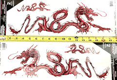 Lot 2 pack2 Chinese Red Dragon Sticker Vinyl Decal Lethal Threat weatherproof