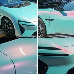 Gloss Aqua to Purple Chameleon Metallic Color Change Vinyl Wrap Car Body Film