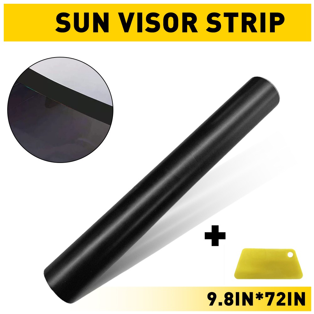 1PCS 10″ x 60″ Matte Black Vinyl Windshield Visor Sun Strip Windscreen Banner