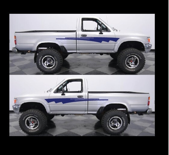 VINTAGE STYLE FOR EXTRA CAB TOYOTA PICKUP, VINYL DECALS/ GRAPHICS/ STICKERS