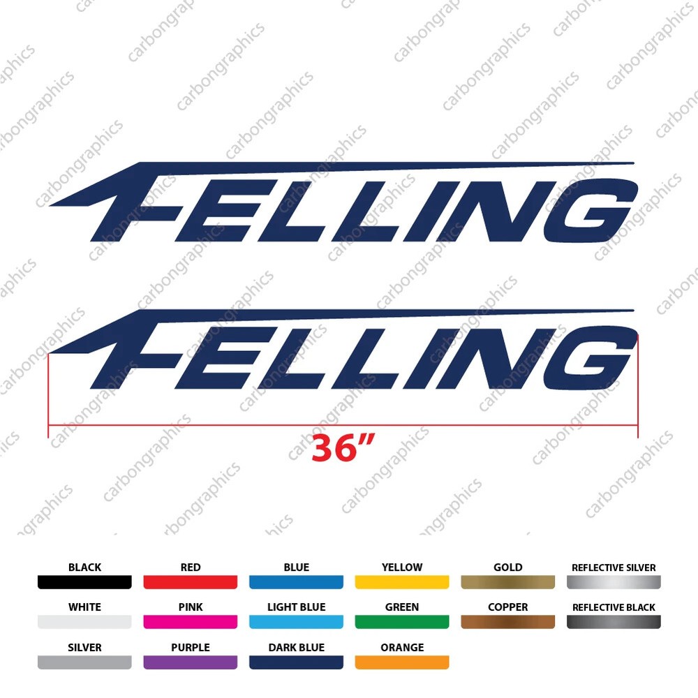 36” Felling Trailers Logo Decal Sticker – Pair (x2)