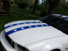 UNIVERSAL 6″ Star Hood Rally Stripe Graphics Stripes FIT All Car Truck SUV