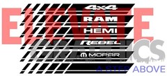 For Ram 1500 Stripes Side Bed Rail 3m Vinyl Graphics Stickers Decals 2009-2024