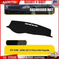 Black Dash Cover Mat for 2006-13 Chevrolet Impala Dashboard Pad Protection 1-5X