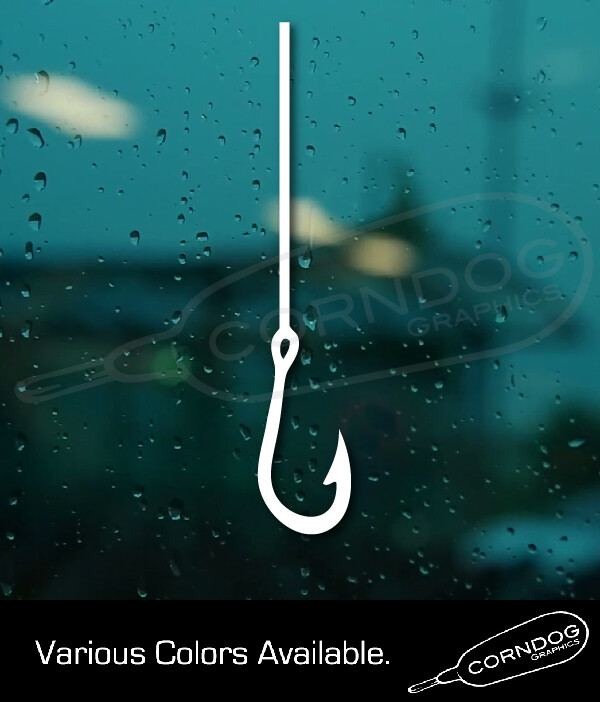 Fish Hook STICKER VINYL DECAL SPORTSMEN OUTDOOR ANGLER FISHING YETI