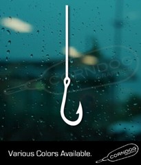 Fish Hook STICKER VINYL DECAL SPORTSMEN OUTDOOR ANGLER FISHING YETI