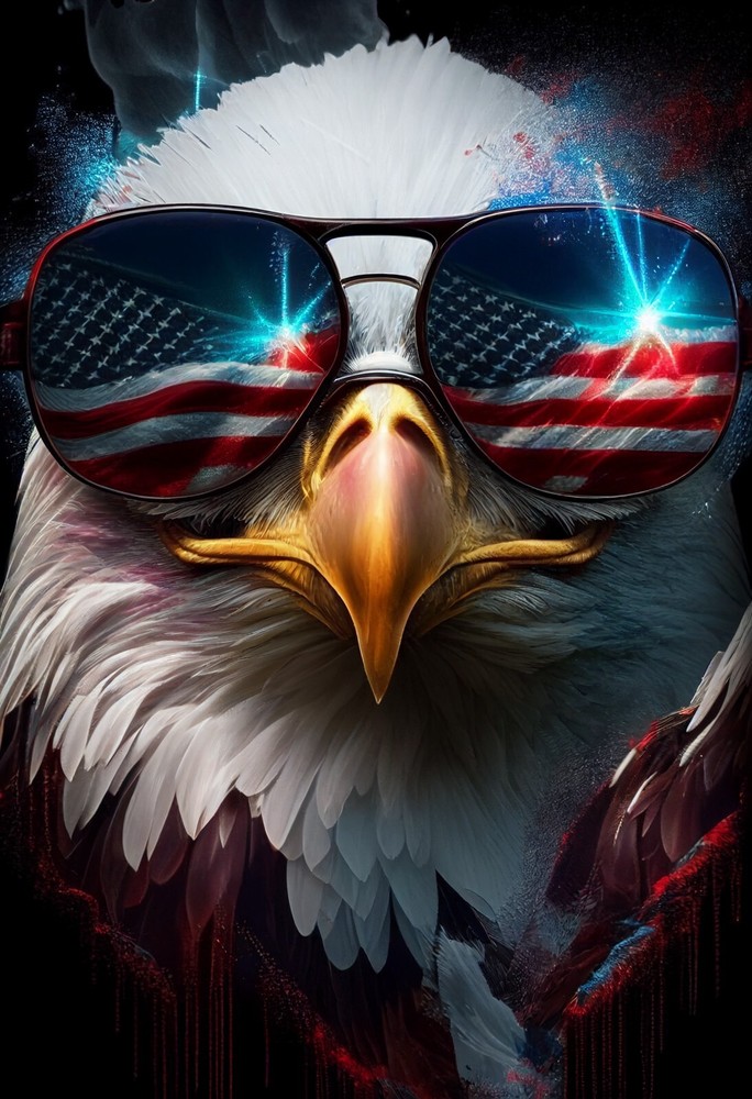 USA EAGLE RECTANGLE FLAG PROUD Vinyl Decal 6 Years RESSI+LAMINATED Free Sticker
