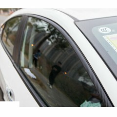 6x Chrome Delete Blackout Window Trims For Honda Civic Sedan 16-20- Carbon Fiber