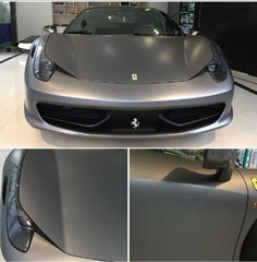 Full Roll 65FT x 5FT Car Grey Satin Matte Chrome Vinyl Vehicle Wrap Film Graphic