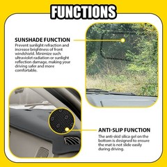 Fit 2002-2008 Dodge Ram 1500 2500 3500 Dashboard Cover Mat Pad Black Gray Dash
