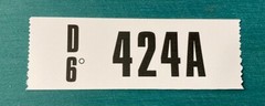 1970 428 SCJ ENGINE-MANUAL – 424A – ENGINE CODE VINYL STICKER DECAL – MUSTANG