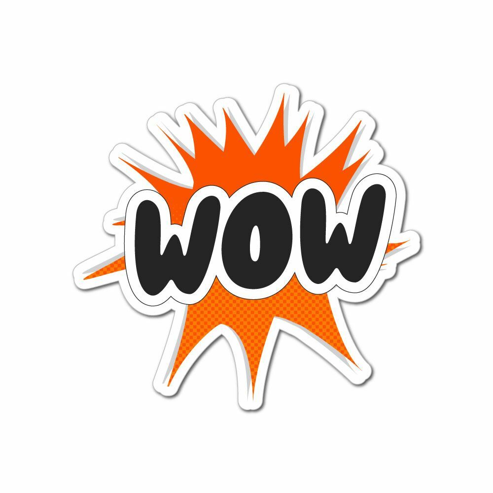 Wow Sticker Decal Fun Funny Pop Art Colorful