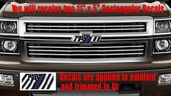 Thin Blue Line Flag Emblem OVERLAY Decals for Chevy Bowtie Emblem -2 U CUT