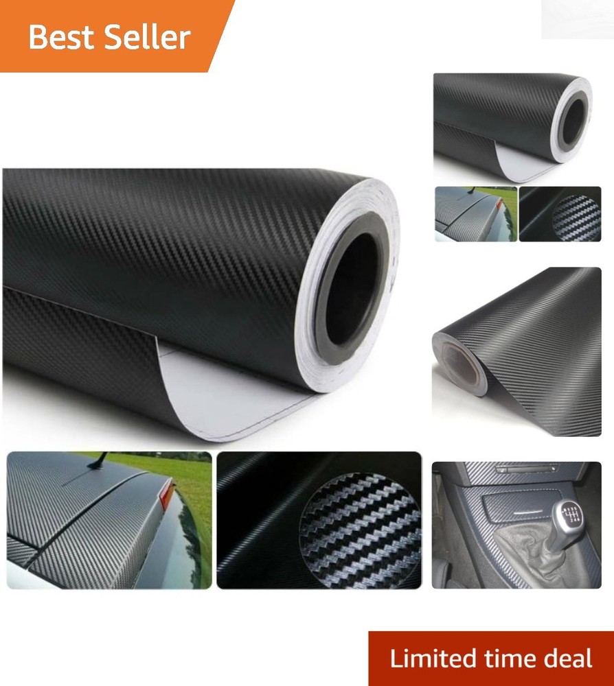 Transformative 3D Carbon Fiber Texture Vinyl – Water Resistant, 1FT x 5FT Roll