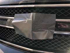 Pair Carbon Fiber UniversalBowtie Vinyl Sheets Emblem Overlay