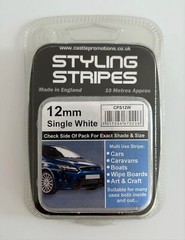 12mm x 10mtr Self Adhesive Car Pin Stripe Coach Tape Bumper Insert Strip