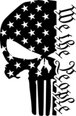 Punisher Skull We the People Patriotic Vinyl Decal Multiple Colors and Sizes