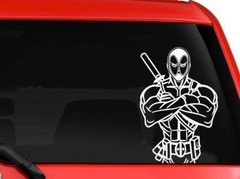 Deadpool Heart Hands Marvel Superhero Vinyl Decal 6″ White