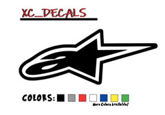 Alpinestars (x2) PAIR Decal Sticker Graphics Logo Racing Motocross ATV JDM