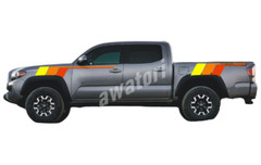 Car Sticker For Toyota Tacoma Hilux Trunk Side Decals Graphics Tricolor Stripes