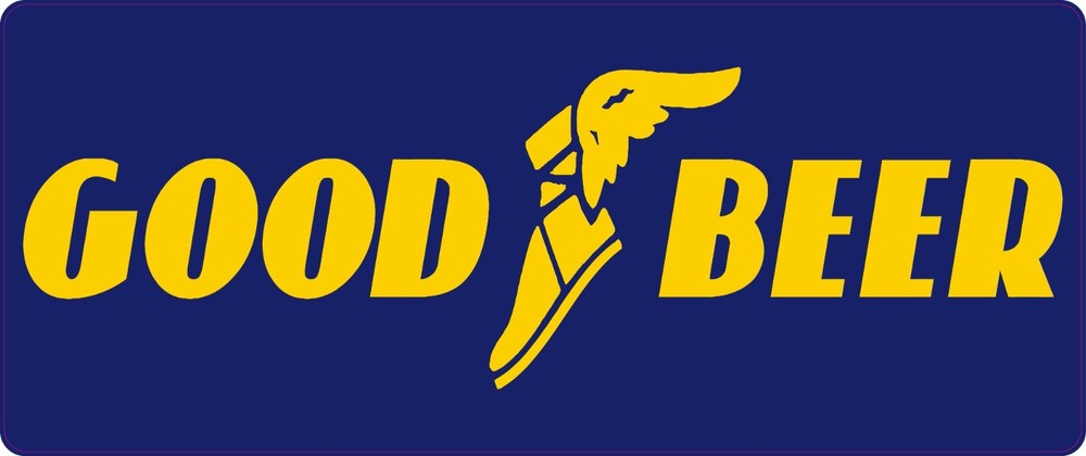 Good Beer Good Year Goodyear Parody Funny Hard Hat Vinyl Bumper Sticker Decal