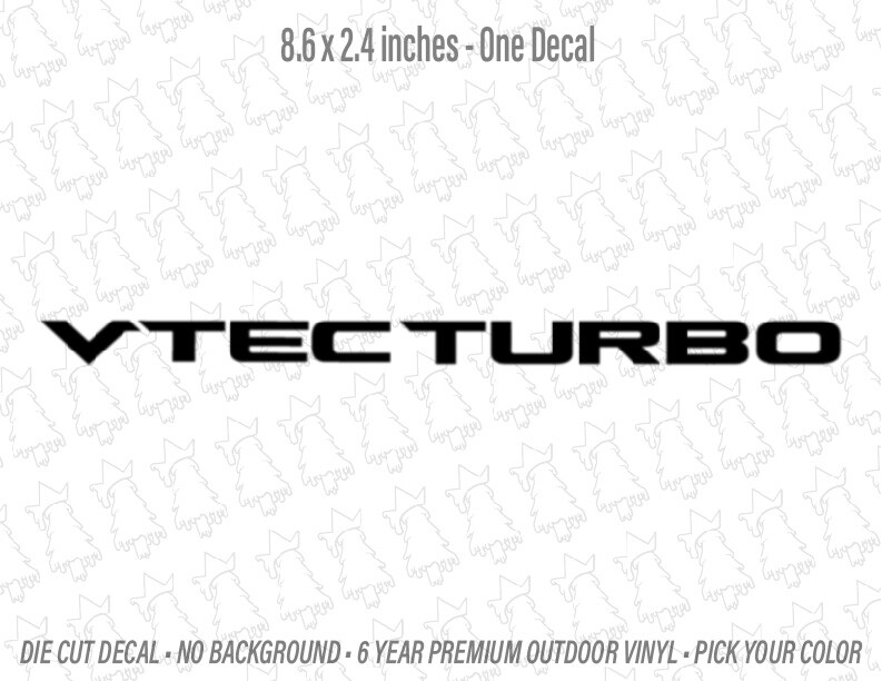 VTEC TURBO Rear Window Sticker Decal for 2016-2020 Civic Type R FK8 JDM EDM CDM
