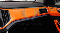 Premium Orange Brushed Aluminum Steel Vinyl Wrap Sticker Film Decal Air Release