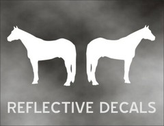Reflective Decal Sticker 2 Quarter Horse for tack box truck or 4h trailer in WT