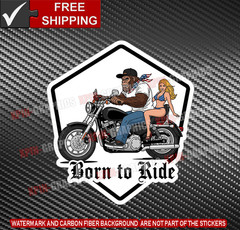 Born to Ride Bigfoot Sasquatch Funny Bike Biker Motorcycle Vinyl Decal Sticker B