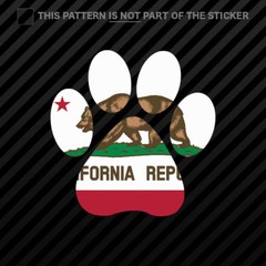 California State Shaped Paw Print Sticker Self Adhesive Vinyl Dog Cat Pet Puppy