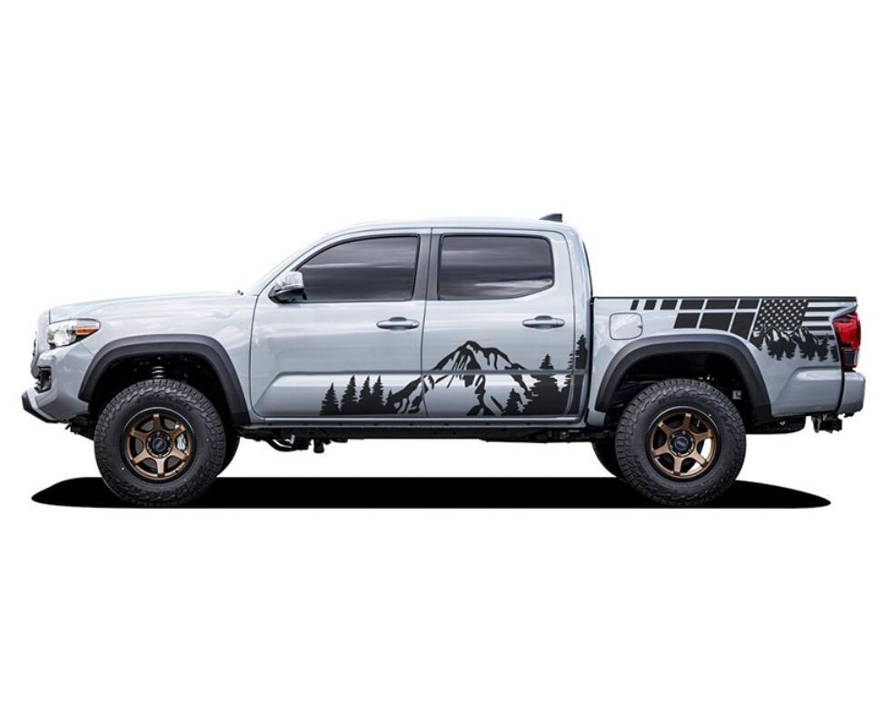 Graphic Mountain Forest Car Side Sticker For Toyota Tacoma Trunk Vinyl Decals