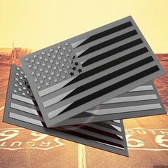 Durable 3D Black American Flag Decals – Waterproof and UV-Proof for Vehicles