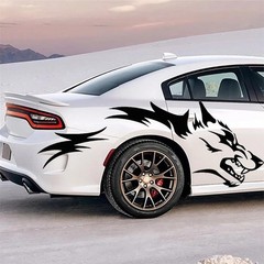 2PCS Wolf Graphics Car Decal Car Body Side Sticker Self-Adhesive Exterior Decor