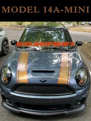 2 color Bonnet Boot stripe stripes decals graphics fit any yr model Mini Cooper
