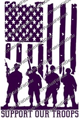 Support Our Troops,Military,Flag,Navy,Army,USAF,USCG,Sticker,Vinyl Decal