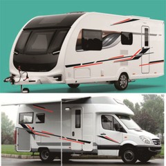 Car Stickers Stripe Graphics Vinyl Decals For Camper RV Trailer Two Side Decor