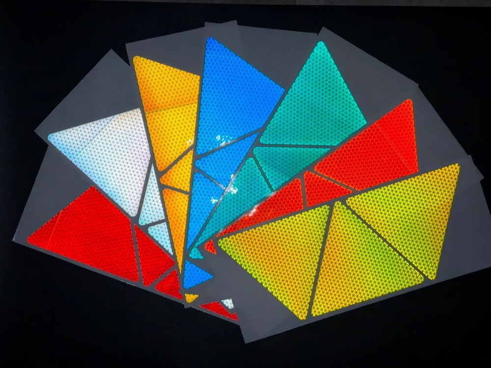 3 Reflective 6.3″ Prismatic Triangles Oralite V98 (750+ Candelas) Sticker Decal