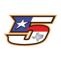 SW A Gloss Laminate sticker of the number 5 for rider Colin Edwards Medium pair