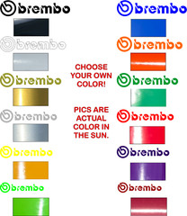 4 Brembo Decals Stickers Vinyl Caliper Brake HT (2) 3.5″ & (2) 1.75″ !