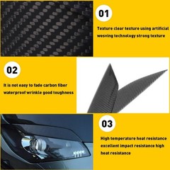 2/4x 2003-2009 Fits 350Z Headlight NISSAN Eyelids Cover Trim Eyebrow Carbon Fibe