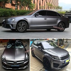 Air Release Pearl Metal Whole Car Wrap Sticker Satin Chrome Vinyl Tan Grey ABUS