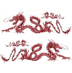Lot 2 of pack 2 Chinese Dragon Sticker Vinyl Decal Lethal Threat Design 16″X8″