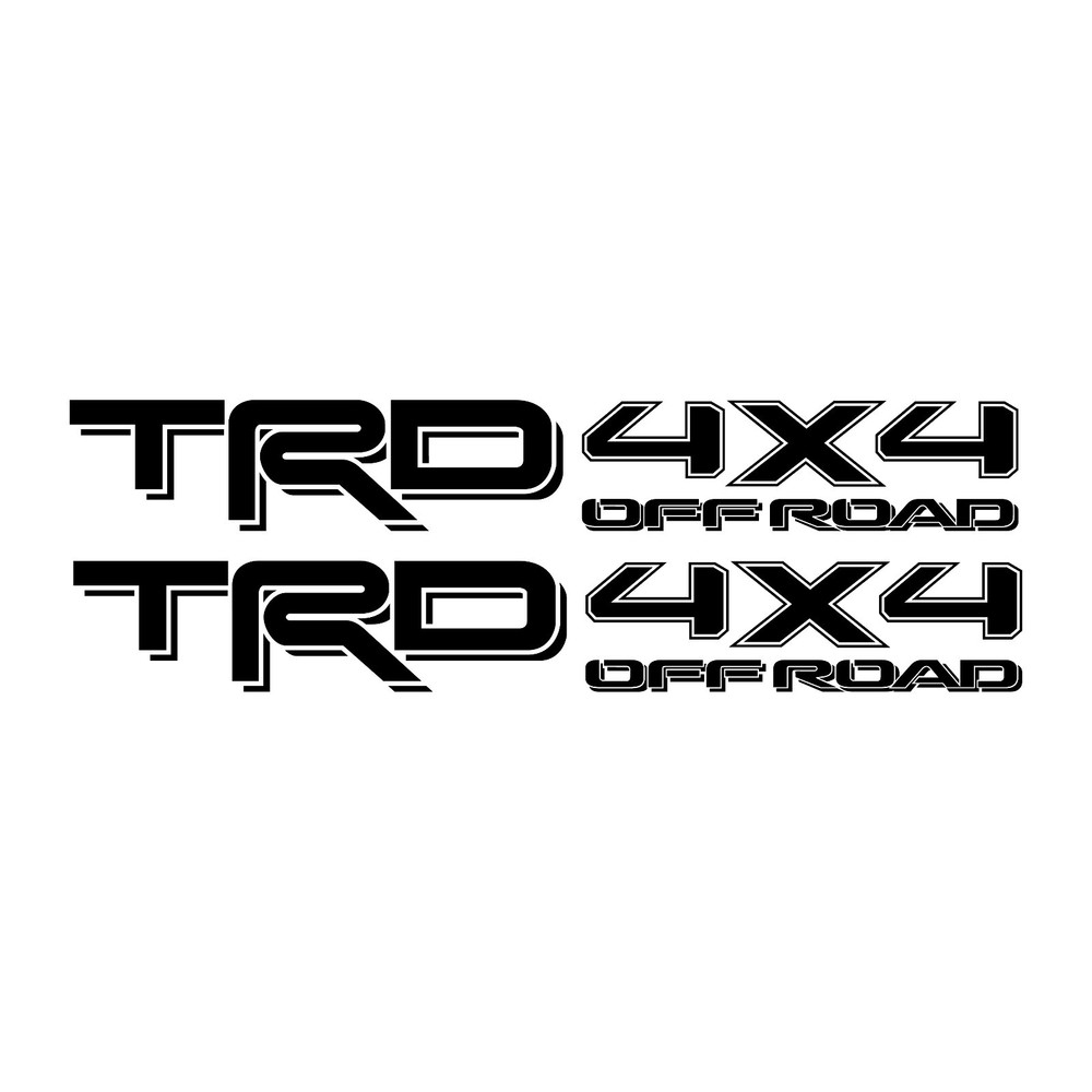 2 TRD 4×4 Off Road Decals for Toyota Tacoma Tundra Bedside Vinyl Pair Black