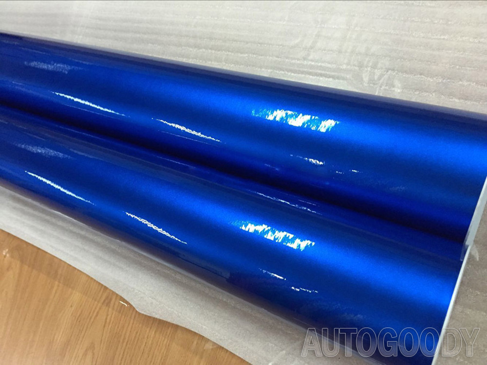 12″ x 60″ Super Gloss Metallic Blue Vinyl Film Wrap Air Bubble Free 1ft x 5ft