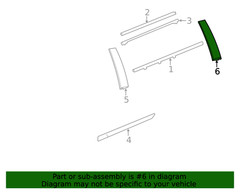 Genuine GM Rear Driver Side Door Window Frame Rear Applique 84263148