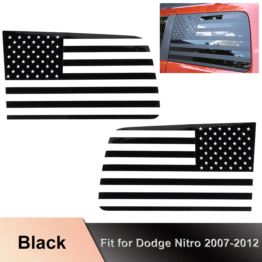 🔥Black Rear Window Sticker Decal Trim Decoration For 07-12 Dodge Nitro USA Flag